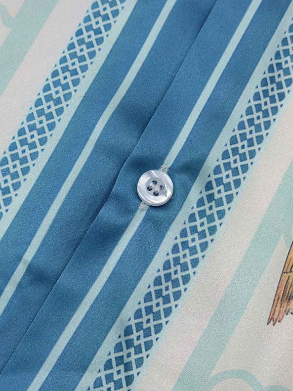 Porcelain Floral Camp Collar Boxy Shirt