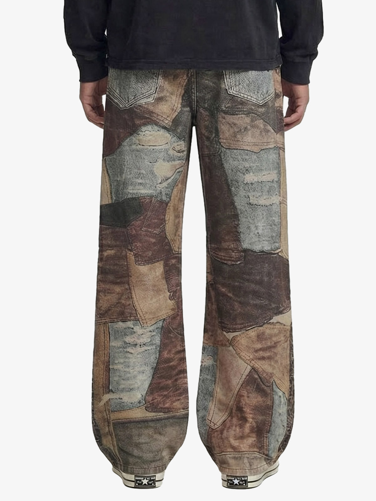 Thesupermade High Street Distressed Washed Printed Jeans - 2246