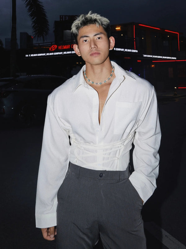 Lace-Up Corset Shirt