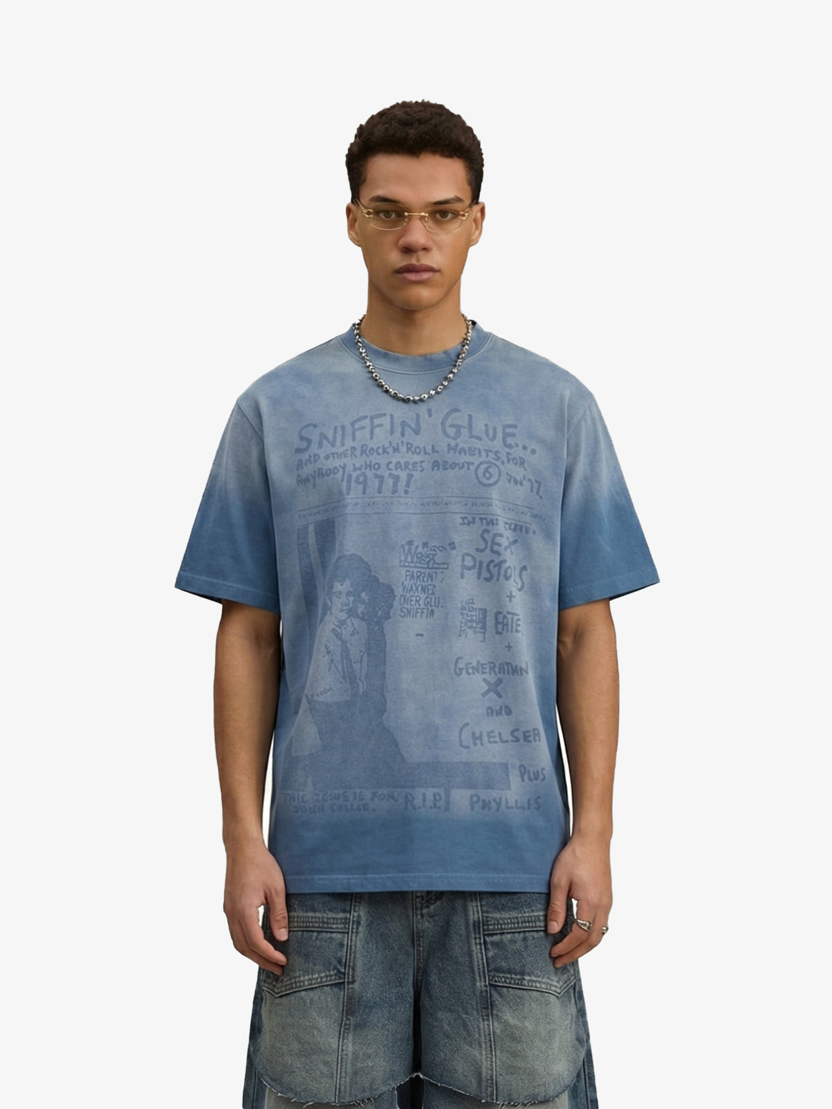 Washed Graphic Print Cotton T-Shirt — Loose, Unisex | Pheuw®