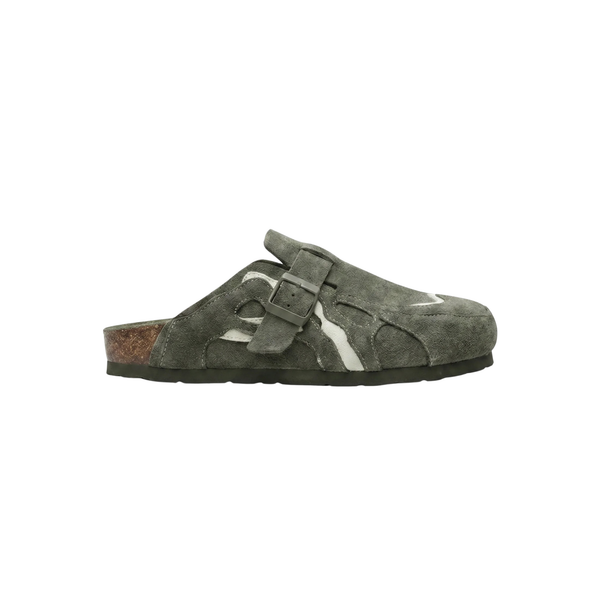 Pheuw® Wavey Suede Clogs — Army Green — clogs