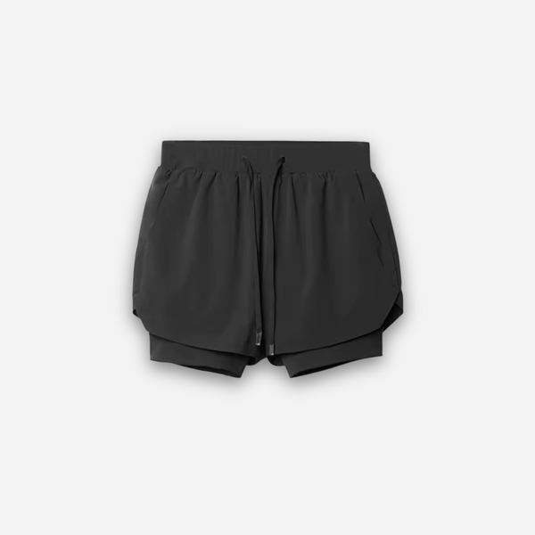 Black shorts on a light gray background