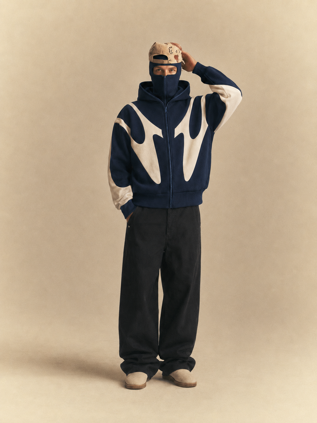 The Abstract Paneled Balaclava Hoodie