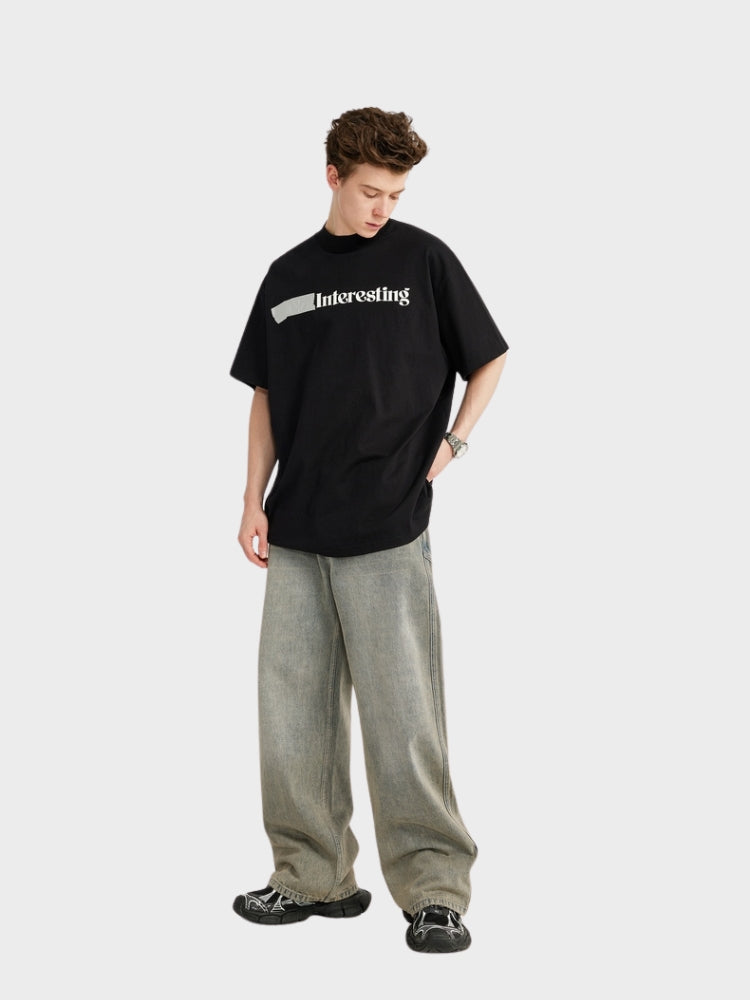 Baggy Denim Jeans - Light Grey