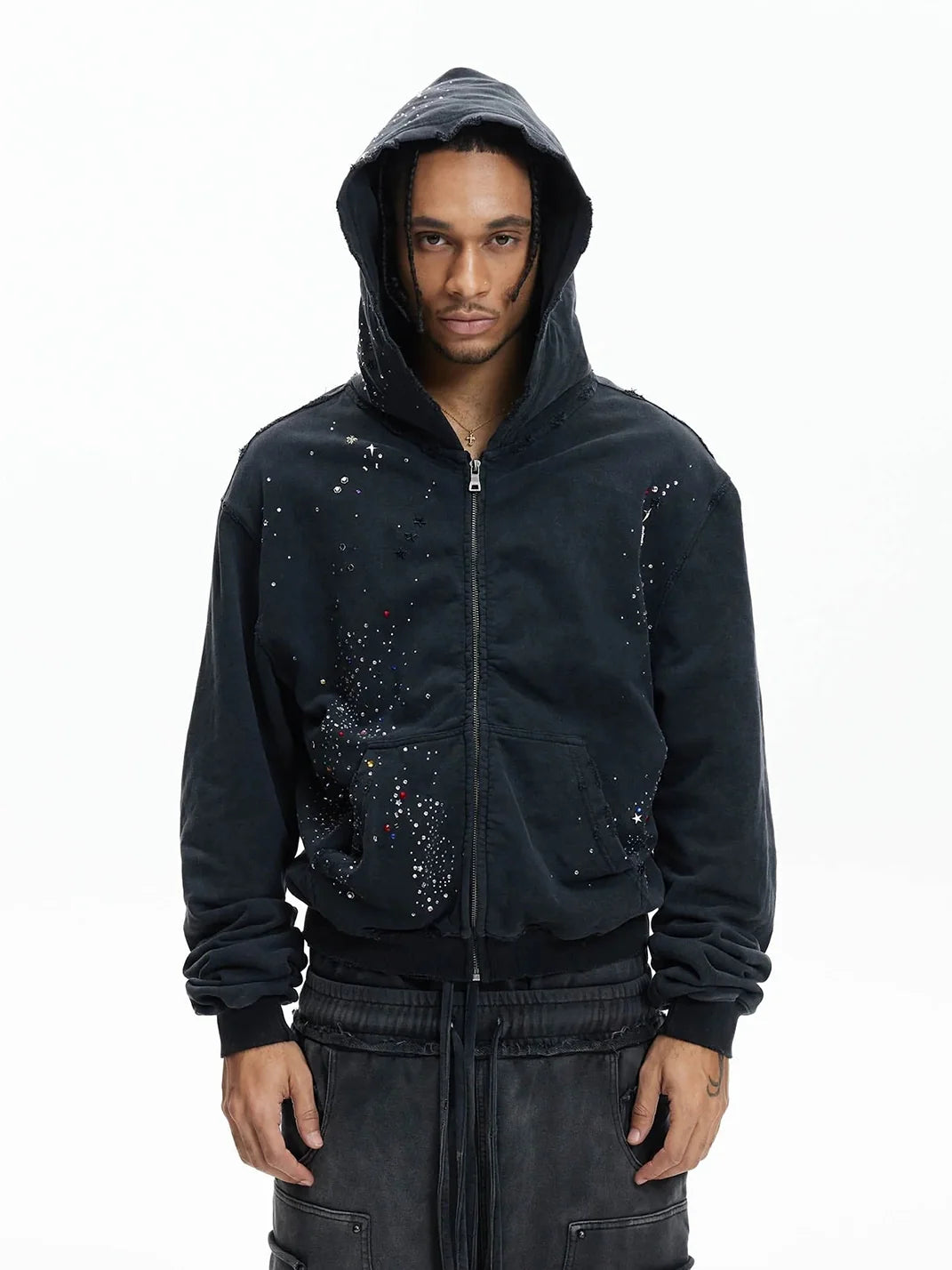 Colorful Rhinestone Hoodie