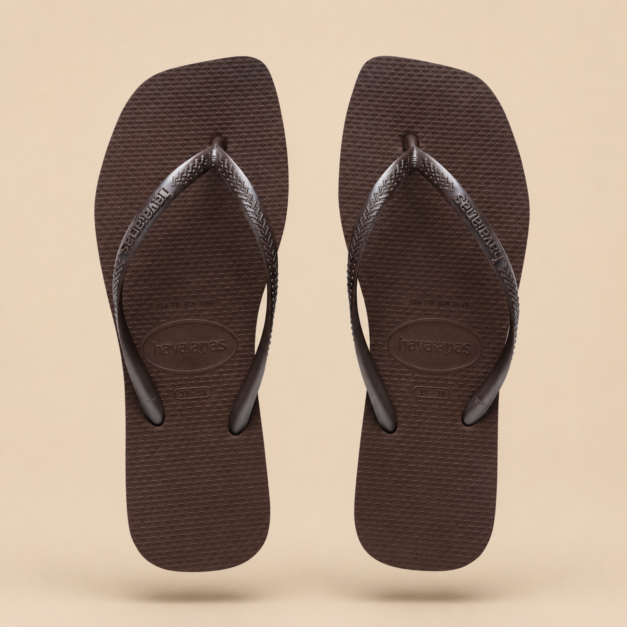 Havaianas Slim Square flip flops — brown pair