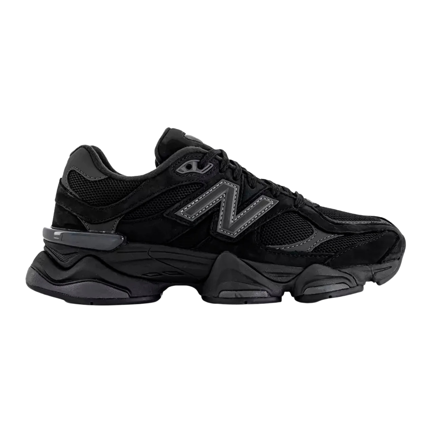 Black sneaker on a light gray background