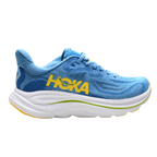 Hoka Clifton 10 womens running shoes in Ocean Blue — lightweight daily trainer, side view
