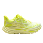 Hoka Clifton 10 womens running shoes in Volt Yellow — lightweight daily trainer, side view