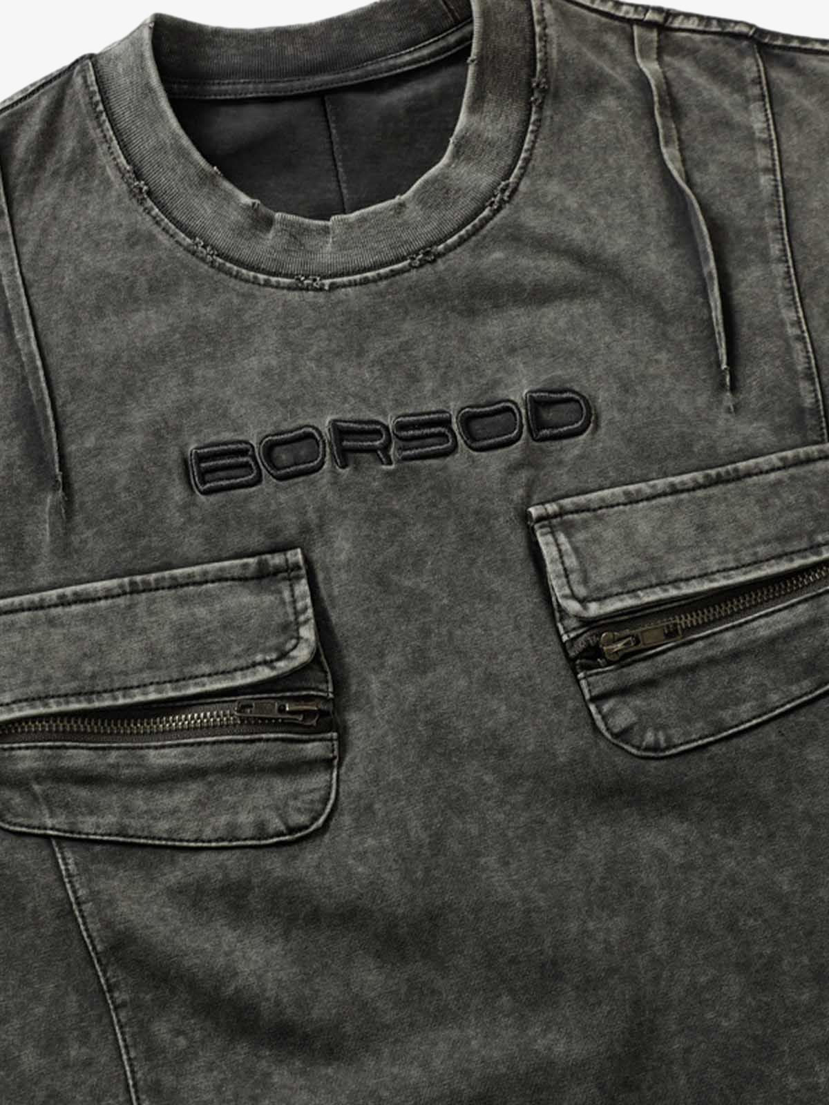 Vintage Washed Multi-Pocket T-Shirt