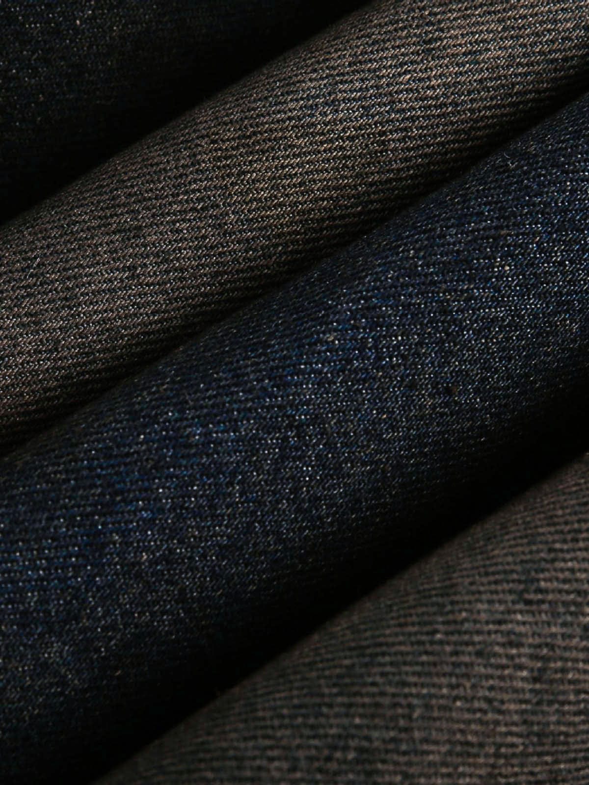 Deep blue denim twill fabric close-up