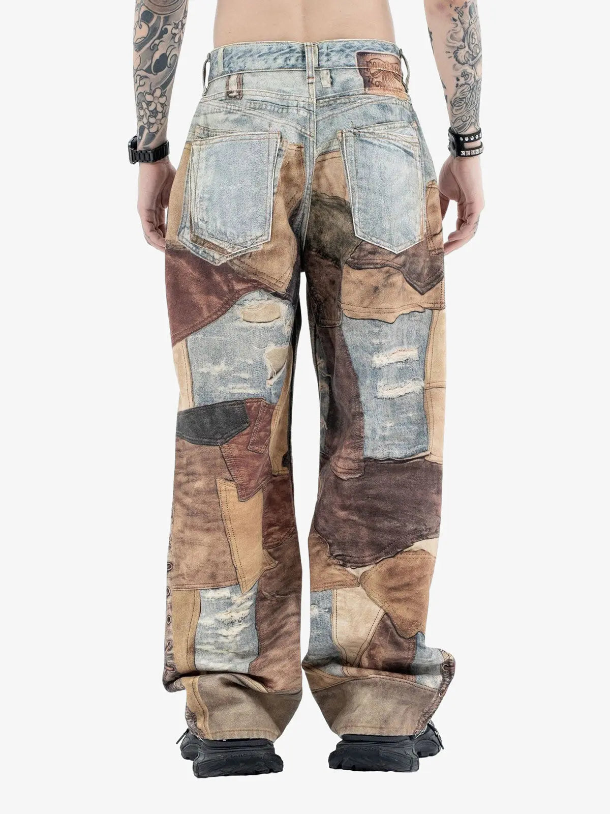 Thesupermade High Street Distressed Washed Printed Jeans - 2246