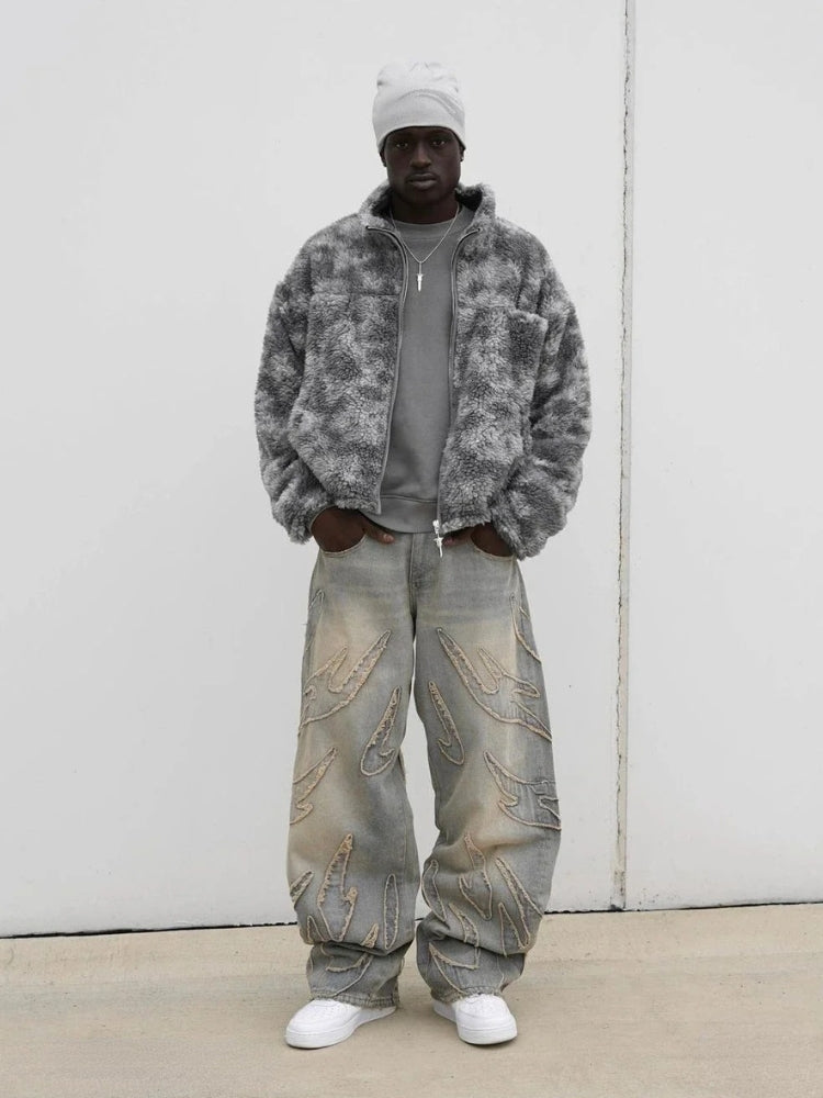 Distressed Washed Denim Jeans
