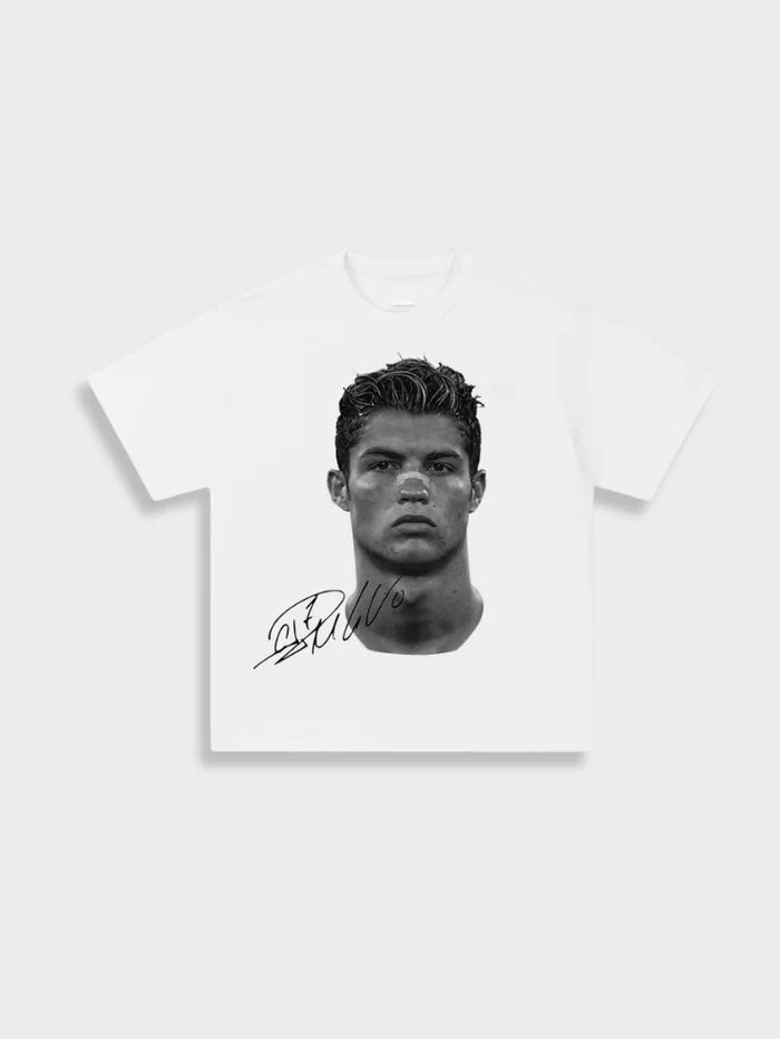 Ronaldo Tribute Tee White — front detail
